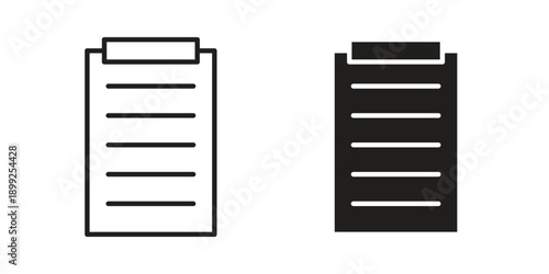 Summary icon and Symbols Collection. Simple Flat Outline Stroke