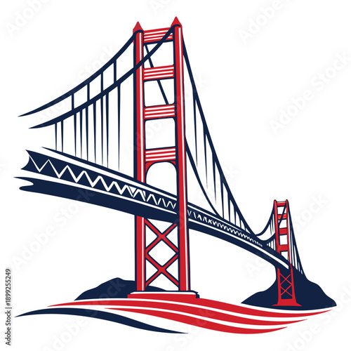 A majestic view of the iconic golden gate bridge against a clear blue sky