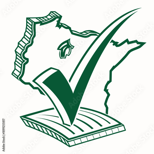 A green checkmark symbolizing approval or completion on a document.