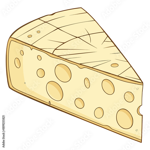 A wedge of cheddar cheese with a rich, creamy texture and a sharp flavor.