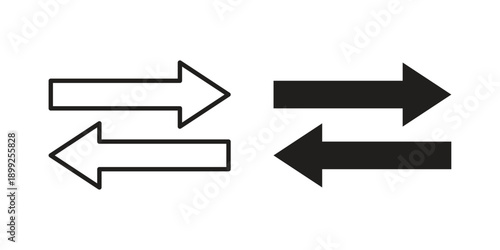 Transfer arrows icon and Symbols Collection. Simple Flat Outline Stroke