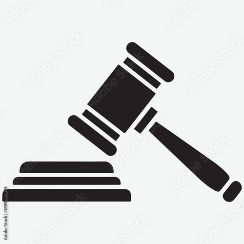 Legal gavel and sound block icon representing justice and law vector illustration isolated on transparent background design 