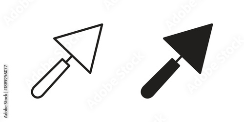 Trowel icon and Symbols Collection. Simple Flat Outline Stroke