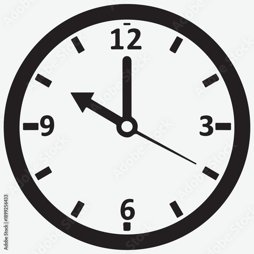 Clock icon simple timepiece pictogram symbol of time measurement schedule or punctuality indication isolated on transparent background design