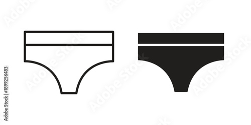 Underpants icon and Symbols Collection. Simple Flat Outline Stroke