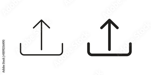 Upload photo icon and Symbols Collection. Simple Flat Outline Stroke