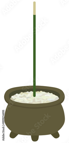 線香と線香立てのイラスト ベクター素材