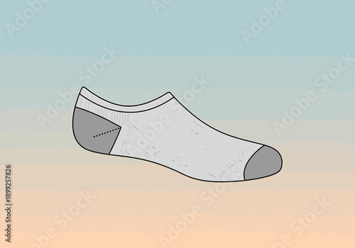 Single Invisible Sock Shown Against Abstract Background For Footwear And Apparel Concepts
