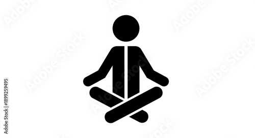 Person meditating in a lotus pose simple icon.