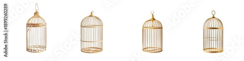 Wallpaper Mural Set of decorative bird cages isolated on transparent background Torontodigital.ca