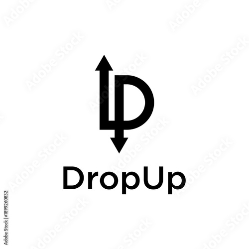 Up and Down trend with arrows. drop up Stock exchange concept. Trader profit and loss. letter D Arrows symbolizing growth or fall. Vector illustration.