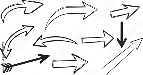 Title Arrow icon set. Arrow. Cursor. Black vector arrows icons. Collection different arrows sign. Modern simple arrows. Black arrow pointing to the right. Black direction pointer. Vector illustration