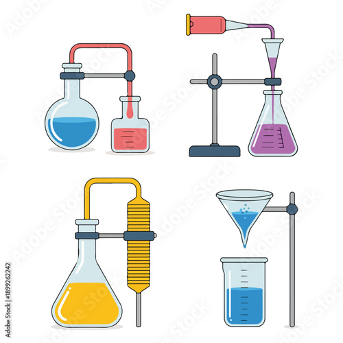 "Essential Chemistry Lab Techniques – Educational Vector Set"