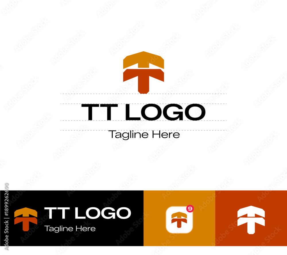 Φωτογραφία Modern t or tt Letter Logo Design: Strong, Minimalist Elegant, Business Brand Ve