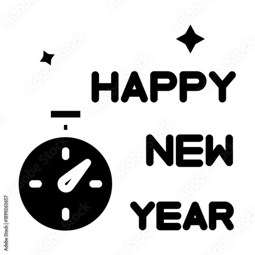 Countdown Clock Vector Glyph Icon Design