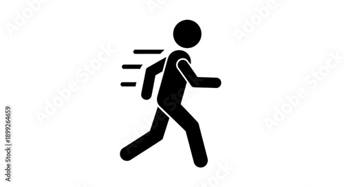 Running Person Icon Motion Blur Symbol.