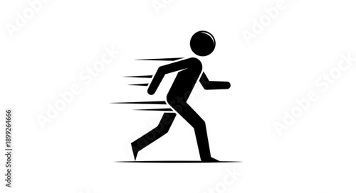 Running person icon motion blur effect.