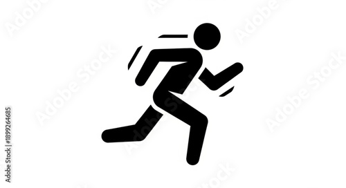 Running Person Icon Silhouette Motion Blur.