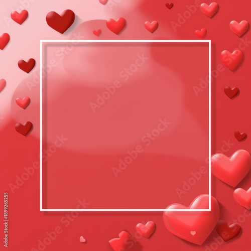 valentine card with hearts