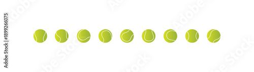 Tennis ball vector set. Realistic Green Sports Vector. trendy design illustration isolated on white background. eps10.