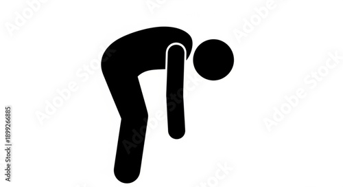 Silhouette of a person bent over in despair.