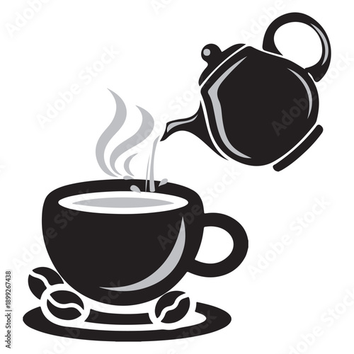 "A professional and minimalist vector logo of a cozy 'Tea Seat' or cafe concept'