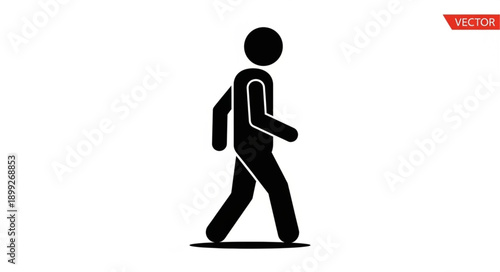 Silhouette of a person walking forward.