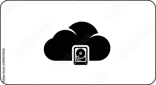 Conceptual representation of cloud storage and data backup visualized in a minimalist style