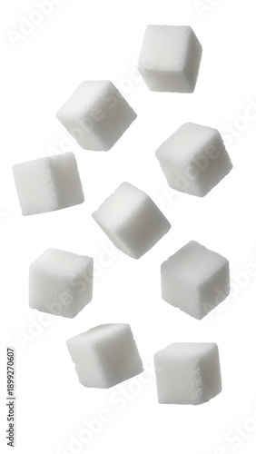 Wallpaper Mural Scattered white sugar cubes in various orientations isolated on transparent background Torontodigital.ca