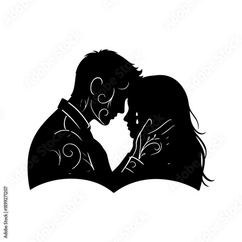 Medical Capsule Couple Silhouette Illustration
