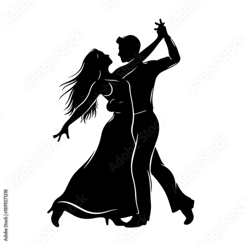 Minimal Couple Silhouette Capsule Vector