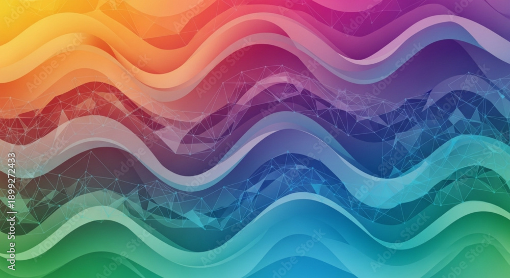 Fototapeta premium A vibrant and colorful wavy pattern with a rainbow of hues in a modern design