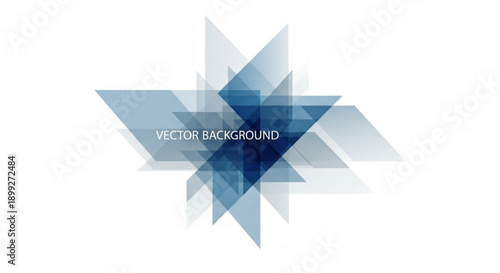 A blue geometric vector graphic with a starburst design and a transparent background