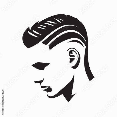 Fade Haircut Logo Vector Image Isolated on White Background