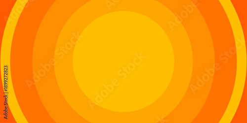 Bright vector background with concentric circles in yellow to orange gradient, radiating from the center like a sunburst for a warm, and eye-catching effect.