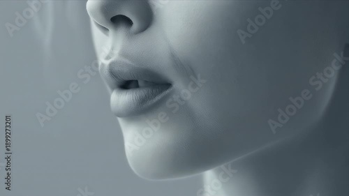 Wallpaper Mural Minimal grayscale portrait with soft light and gentle expression, expressing purity, calm, and timeless beauty ideal for wellness, skincare, and emotional branding visuals. Torontodigital.ca