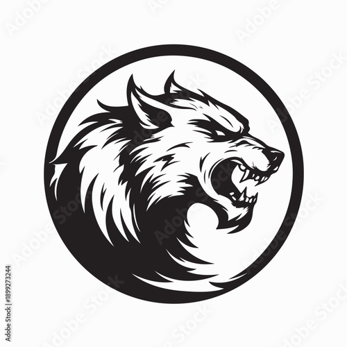 Angry werewolf logo character design vector illustration on white background