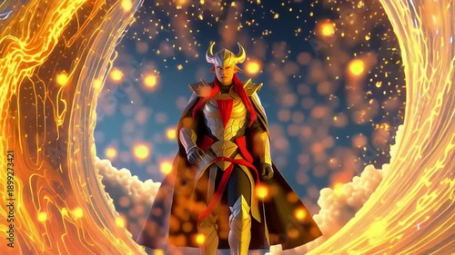 Wallpaper Mural Silhouette standing before a cosmic swirling portal Torontodigital.ca