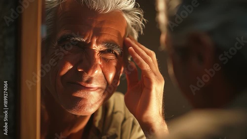 Wallpaper Mural Older man looking reflectively into a mirror Torontodigital.ca