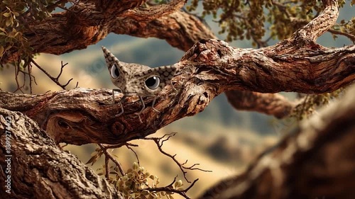 Wallpaper Mural Twisted tree bark and roots texture in warm sunlight Torontodigital.ca