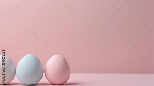 Wallpaper Mural Pastel eggs neatly arranged on a soft pink background, calm and minimal, expressing freshness and simplicity, ideal for Easter themes, lifestyle ads, food branding, and gentle product visuals. Torontodigital.ca