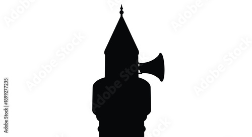 A striking black silhouette of a historic building structure silhouette