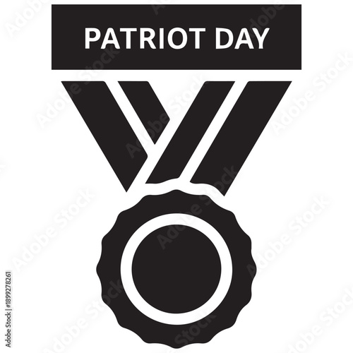 Patriot Day Medal and Ribbon Icon