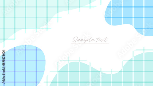 夏・冬カラーのチェック柄流体シェイプのフレーム