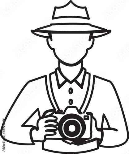 Photographer Camera Icon Animation for UI App and Web Interface, Photo Shooting Creative Media Person Symbol, Minimal Silhouette Modern Photography Design