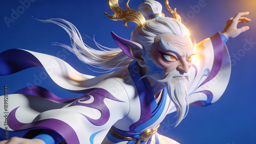 White-Haired Immortal Casting Spell
