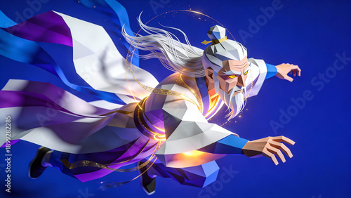 White-Haired Immortal Flying with the Wind