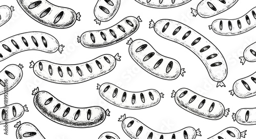 Graphic Design, Sausages, Food, Illustration, Whimsical, Background