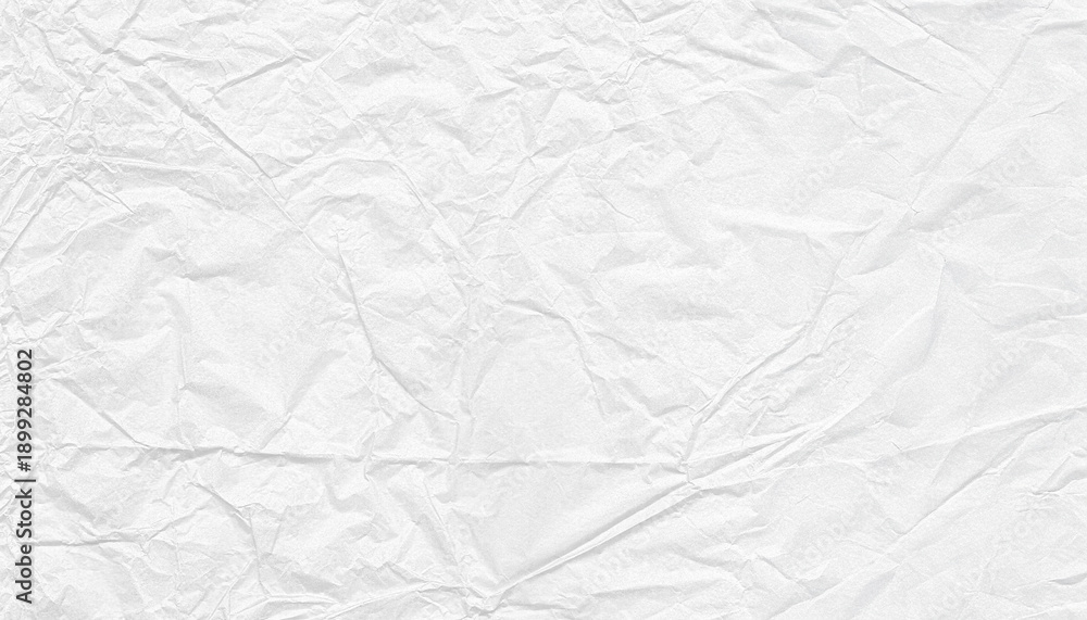Naklejka premium Crumpled white paper texture background, wrinkled surface, blank, clean, abstract, simple, minimal