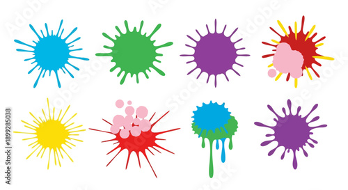 Vibrant colorful paint splatters cover the screen in jhgfds reference design